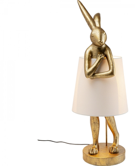 Designové stolní lampy a lampičky KARE Design Stolní lampa Animal Rabbit - zlatá, 88cm