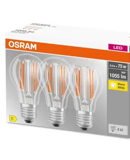LED žárovky OSRAM OSRAM LED žárovka filament E27 Base 7,5W 2700K 3ks