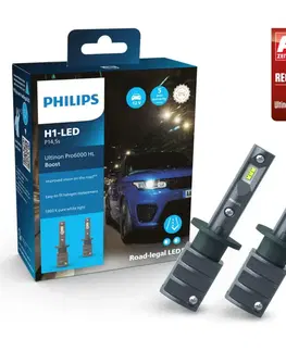Autožárovky Philips H1 12V 13W Ultinon Pro6000 Boost 5800K +300% homologace Německo 2ks 11258U60BX2