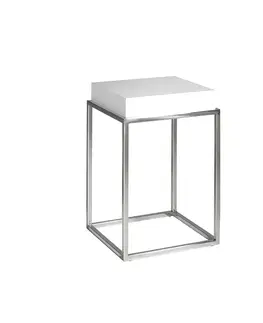 Luxusní a designové příruční stolky Estila Moderní příruční stolek Vita Naturale s chromovou podstavou 65cm