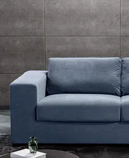 Luxusní a designové sedačky Estila Moderní designová dvousedačka Melton s manšestrovým čalouněním šedo-modrá