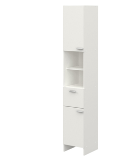 Koupelnový nábytek Vysoká skříňka 2 dveře + 1 zásuvka KORAL bílá