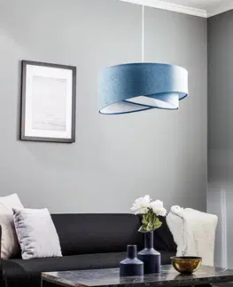 Závěsná světla Maco Design Závěsná lampa Vivien, dvoubarevná, světle modrá/bílá