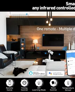 Domovní alarmy Tellur WiFi Smart sada pro  IR dálkové ovládání, snímač teploty a vlhkosti, USB-C, černá