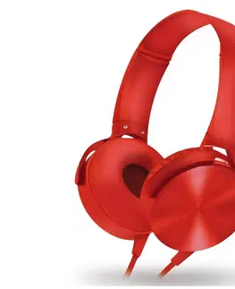 Myši  Drátová sluchátka s mikrofonem červená 