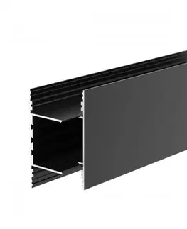 Profily Light Impressions Deko-Light profil, PLANO BSH pro montáž na stěnu, 85 x 38mm černá 2500 mm 970587