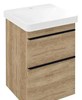 Koupelnový nábytek SAPHO SITIA umyvadlová skříňka 46,4x70x43,4cm, 2xzásuvka, dub alabama