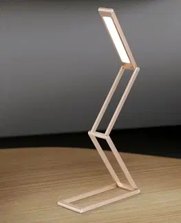 Stolní lampy kancelářské Orion Praktická stolní lampa LED Falto s baterií zlatá