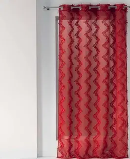 Záclony Červená záclona se vzorem 140 x 280 cm