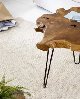 Designové a luxusní konferenční stolky Estila Designový moderní odkládací stolek z kmene stromu Wild 55cm