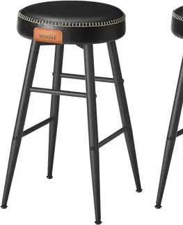 Barové židle SONGMICS Sada 2 ks barových židlí Vasagle Bela černá