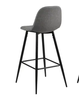 Barové židle Dkton Designová barová židle Nayeli světle šedá a černá