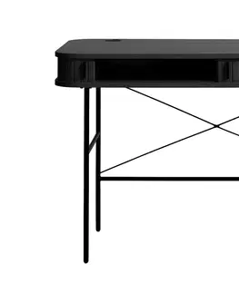Psací stoly Furniria Designový psací stůl Vasiliy 120 cm černý dub