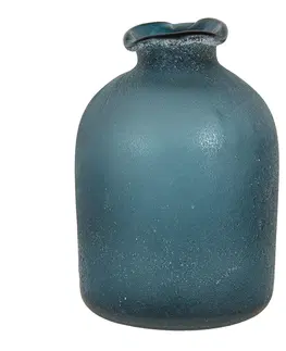 Dekorativní vázy Modrá váza Single s patinou - 7*10 cm Clayre & Eef 6GL3051
