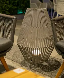 Venkovní osvětlení terasy Newgarden Newgarden Conta LED dobíjecí stolní lampa taupe 72cm