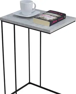 Barové stolky ArtAdrk Příruční stolek DRU | černé nohy Barva: Beton