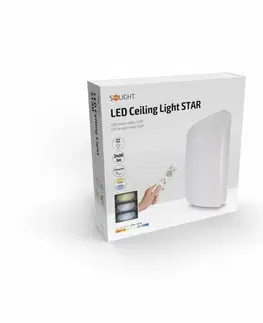 LED stropní svítidla Solight LED stropní světlo Star, čtvercové, 24W,1440lm, dálkové ovládání, 37cm WO762