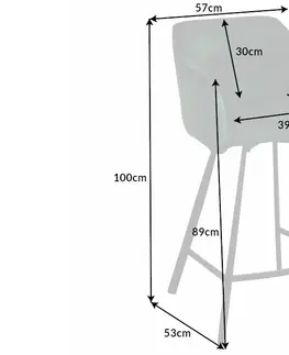 Barové židle LuxD Designová barová židle s područkami Giuliana 100 cm zelený samet