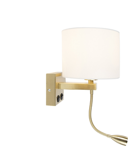 Nastenna svitidla Nástěnná lampa ve stylu art deco zlatá s bílým odstínem - Brescia