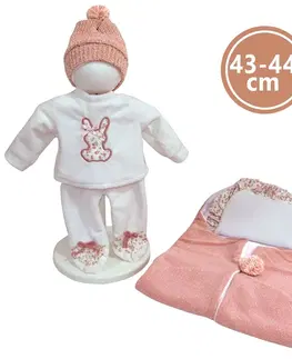 Hračky panenky LLORENS - M844-44 obleček pro panenku miminko NEW BORN velikosti 43-44 cm