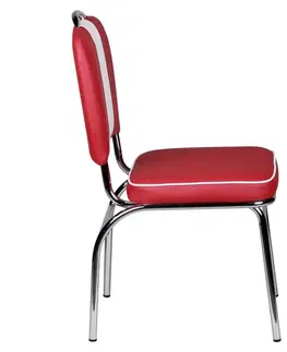 Židle do jídelny Retro Židle Elivis Bílá/červená
