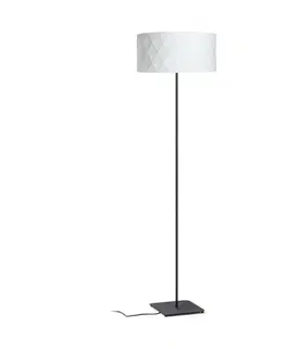 Stojací lampy se stínítkem RED - DESIGN RENDL RENDL CORTINA/JAKARANDA stojanová bílá/černá textil/kov 230V E27 11W R14071