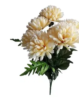 Květiny Umělý svazek Chryzantém, broskvová, výška 58 cm 
