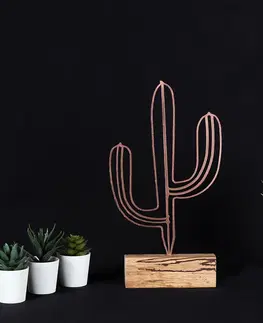 Hanah Home Kovová dekorace Cactus 37 cm bronzová