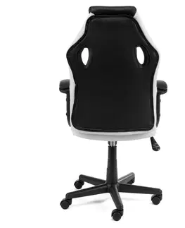 Kancelářské židle Ak furniture Otočná herní židle FERO II černo-bílá