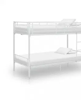 Patrové postele Patrová postel 90x200 cm kov Dekorhome Bílá