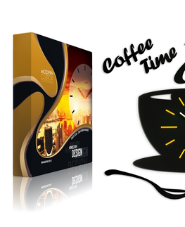 Nalepovací hodiny ModernClock Nástěnné hodiny Satin cup černo-žluté