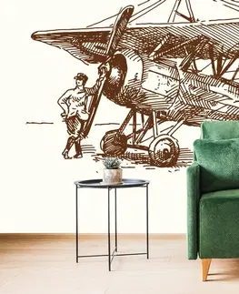 Vintage a retro tapety Tapeta retro letadlo