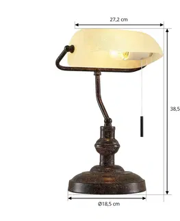 Stolní lampy kancelářské Lindby Lindby Profina, stolní lampa, rezavě hnědá