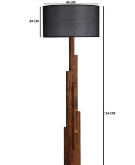 Svítidla Opviq Stojací lampa Yanik II 160 cm hnědá/černá