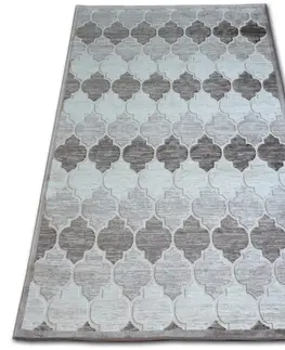 Koberce a koberečky Dywany Lusczow Kusový koberec ACRYLOVY YAZZ 3766 tmavě béžový / hnědý trellis, velikost 200x290