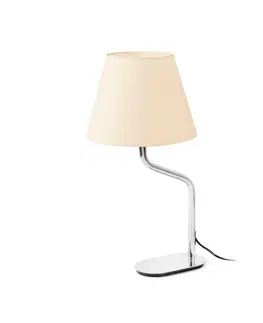 Designové stolní lampy FARO ETERNA chrom/béžová stolní lampa