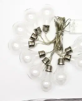 LED osvětlení na baterie DecoLED Párty osvětlení - na baterie, 5 m, teple bílá, 10 diod, průhledné baňky