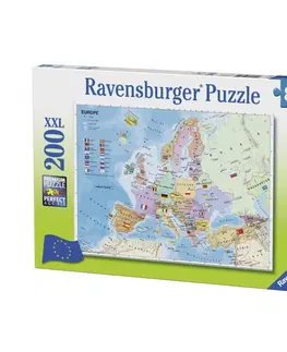 Hračky puzzle RAVENSBURGER - Mapa Evropy 200 dílků