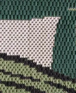 Moderní koberce Béžovo-zelený koberec s motívom listov