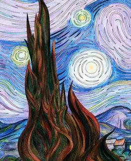 Abstraktní obrazy Obraz reprodukce Hvězdná noc - Vincent van Gogh