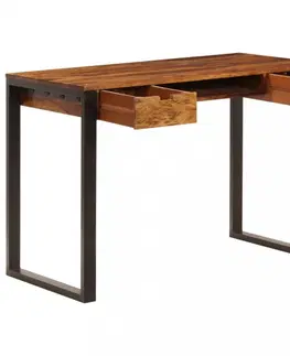 Pracovní stoly Psací stůl 110x55 cm dřevo / ocel Dekorhome