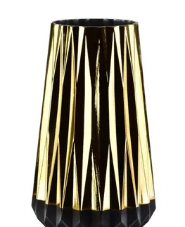 Dekorativní vázy Mondex Skleněná váza Serenite 28 cm černá/zlatá