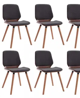 Židle Jídelní židle 6 ks Dekorhome Černá / světle hnědá