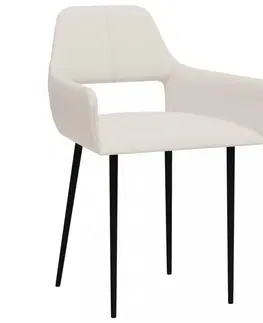 Židle Jídelní židle 2 ks látka / kov Dekorhome Bílá
