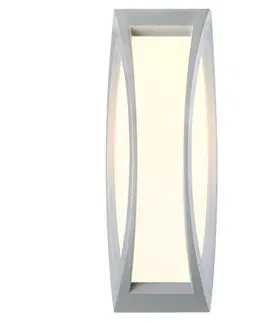 Moderní venkovní nástěnná svítidla SLV BIG WHITE MERIDIAN 2, venkovní nástěnné a stropní svítidlo, TC-(D,H,T,Q)SE, IP54, stříbrošedé, max. 25 W 230444
