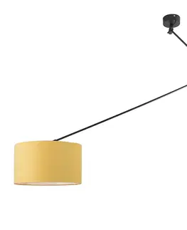 Zavesna svitidla Závěsná lampa černá se stínidlem 35 cm žlutá nastavitelná - Blitz I.