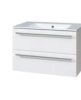 Koupelnový nábytek MEREO Bino, koupelnová skříňka s keramickým umyvadlem 81 cm, bílá CN661