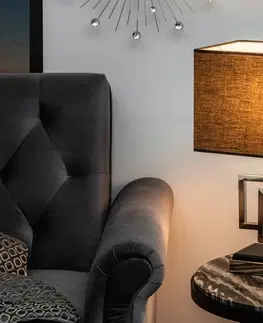 Designové a luxusní noční lampy do ložnice Estila Designová stolní lampa Tulsa stříbrná