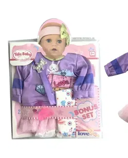 Hračky panenky MAC TOYS - Fialové triko se sukní pro panenku 40 - 43 cm