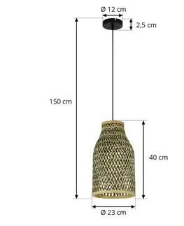 Závěsná světla Lindby Lindby Matvi závěsné světlo Ø 40 cm z bambusu